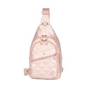 IHKWIP Convertible Sidekick Sling Backpack Metallic Rose Gold Pink